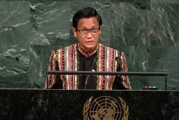 Le Vice-président du Myanmar, U Henry Van Thio, lors du débat général de l'Assemblée générale des Nations Unies. Photo ONU/Cia Pak
