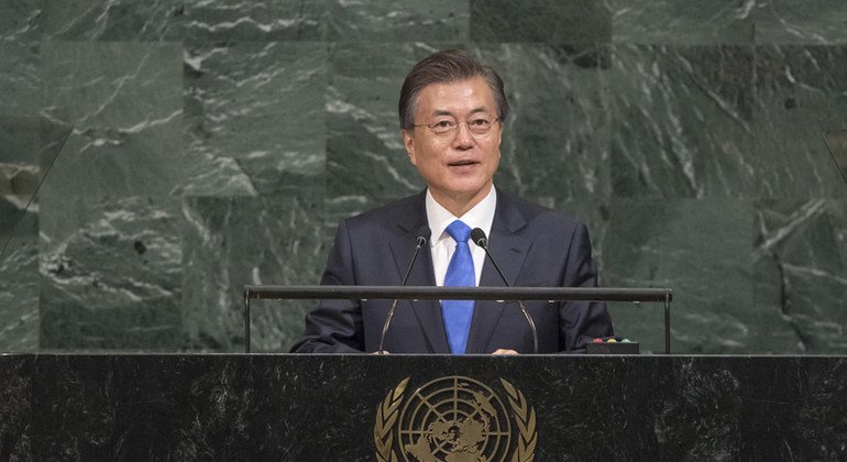 Moon Jae In, presidente de Corea del Sur, se dirige a la Asamblea General