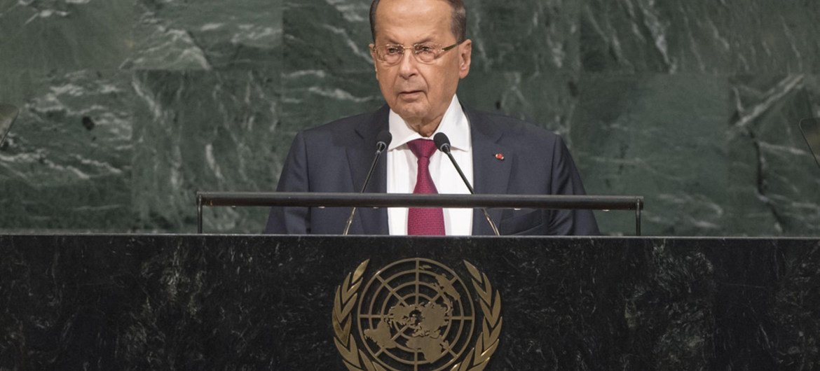 Michel Aoun, President of Lebanon, addresses the general debate of the 72nd Session of the General Assembly.