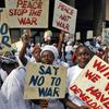 Women and girls in Monrovia, Liberia, staged a peaceful sit-in protest against gender-based violence in 2007.