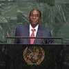津巴布韦总统穆加贝2017年9月在联大一般性辩论中发言。联合国图片/Cia Pa