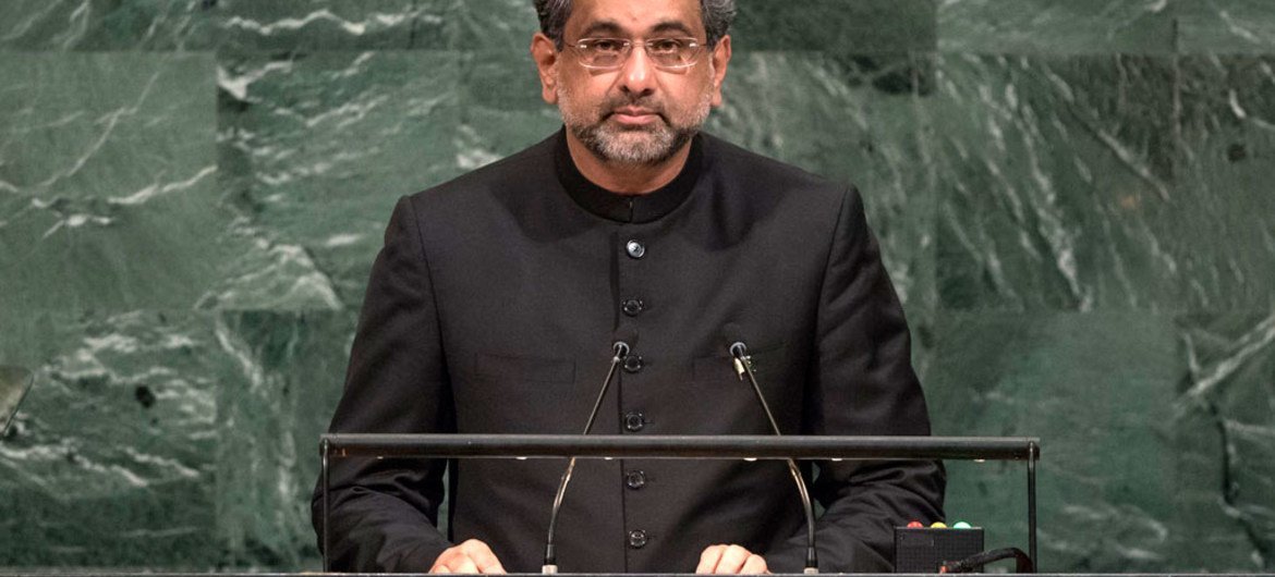 Prime Minister Shahid Khaqan Abbasi of Pakistan addresses the general debate of the General Assembly’s seventy-second session.