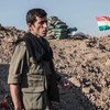伊拉克一名库尔德战斗人员在伊拉克北部前线。IRIN/ Martyn Aim