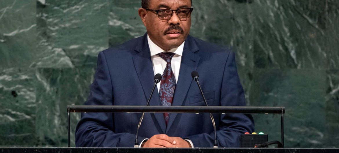 Prime Minister Hailemariam Dessalegn of the Federal Democratic Republic of Ethiopia, addresses the general debate of the seventy-second session of the General Assembly.