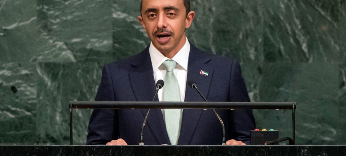 Sheikh Abdullah Bin Zayed Al Nahyan, Minister for Foreign Affairs and International Cooperation of the United Arab Emirates, addresses the general debate of the General Assembly’s seventy-second session.