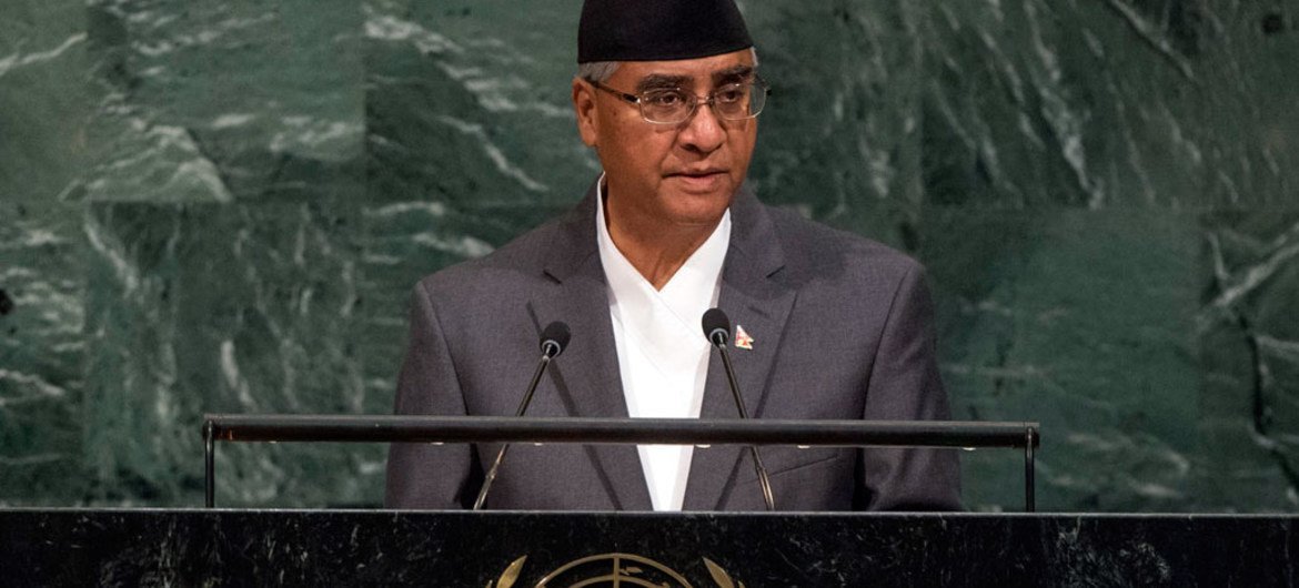Prime MinisterSher Bahadur Deuba of the Federal Democratic Republic of Nepal, addresses the general debate of the General Assembly’s seventy-second session.