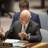 Staffan de Mistura, special envoy of the Secretary-General for Syria speaks at the Security Council Meeting on the situation in the Middle East.