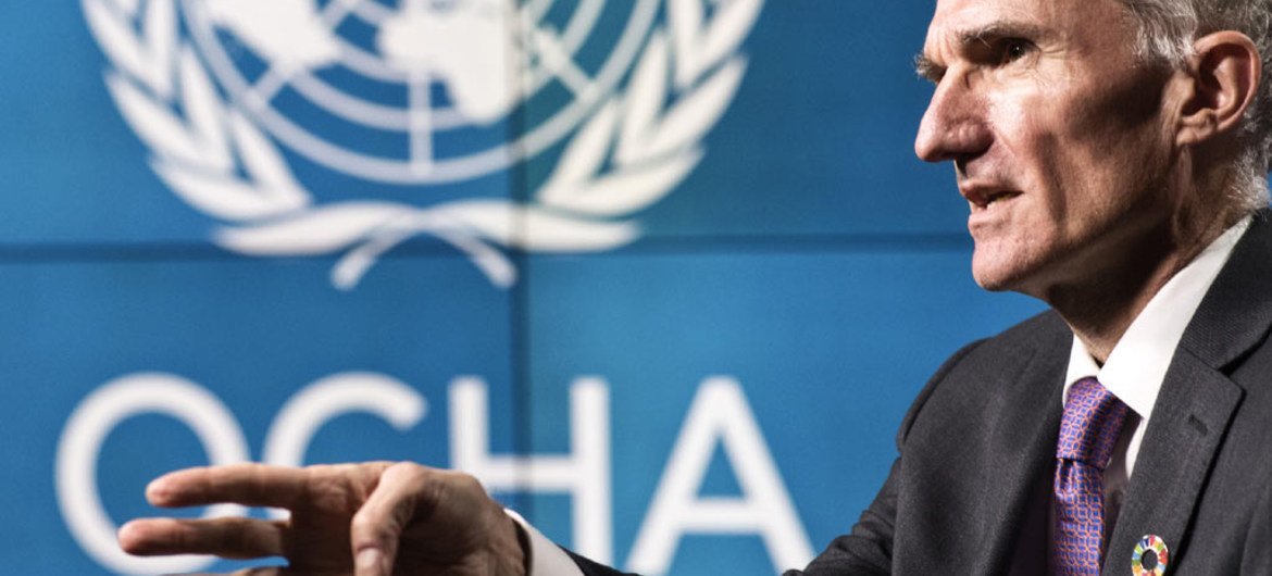 Le Secrétaire général adjoint des Nations Unies aux affaires humanitaires, Mark Lowcock. Photo ONU/Mark Garten