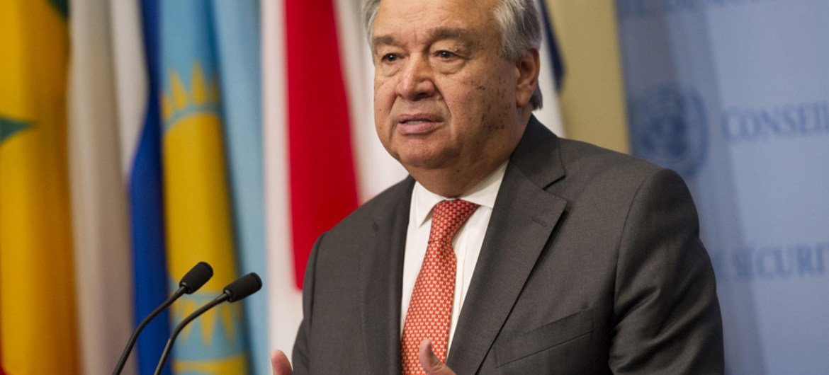 Le Secrétaire général de l'ONU, António Guterres. Photo ONU/Rick Bajornas