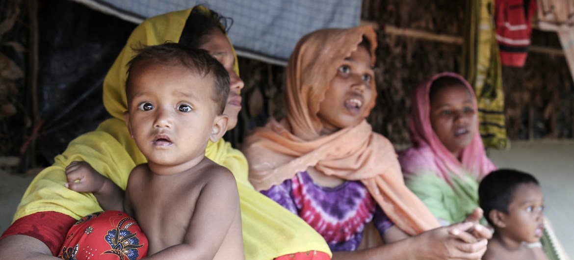 Having fled their homes in Myanmar, these Rohingya families have settled in the makeshift Balukhali camp in Cox’s Bazar Bangladesh.