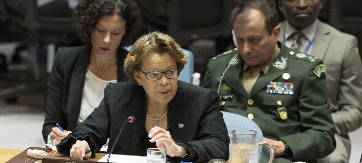 Sandra Honoré, Special Representative of the Secretary-General and Head of the UN Stabilization Mission in Haiti (MINUSTAH), briefs the Security Council.