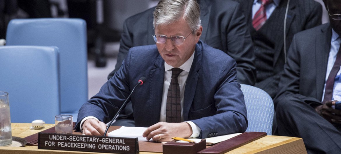 Jean-Pierre Lacroix, secretario general adjunto para Operaciones de Mantenimiento de la Paz informa al Consejo de Seguridad. 