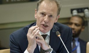 Andrew Gilmour, Assistant Secretary-General for Human Rights addresses the audience during an event at UN Headquarters in New York.