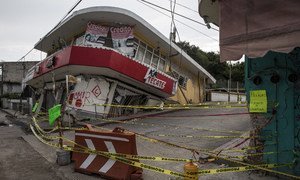Jojutla, in Morelos state, is near the epicentre of the earthquake and was among the hardest-hit places in Mexico. Almost half of the small one- and two-story structures in the town’s centre were destroyed. Photo UNICEF/Zehbrauskas