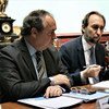 In Uruguay, UN High Commissioner for Human Rights Zeid Ra’ad Al Hussein (centre) alongside Commissioners from the Inter-American Commission on Human Rights, launches the Joint Action Mechanism on protection of human rights defenders in the Americas.