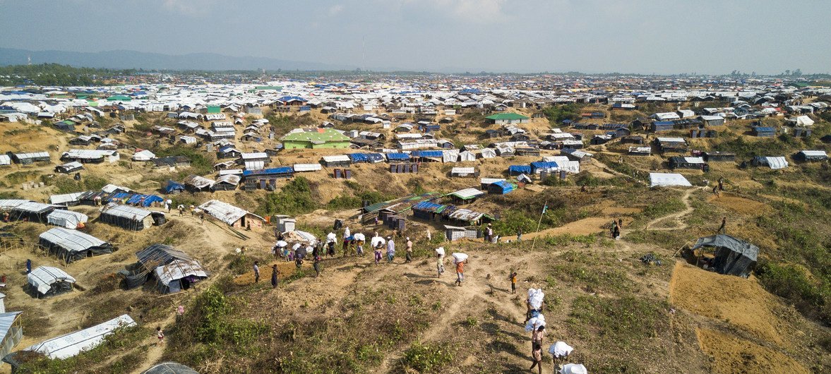 A view of the Kutupalong Extension refugee camp spanning over 3,000 acres in Cox’s Bazar, southern Bangladesh.