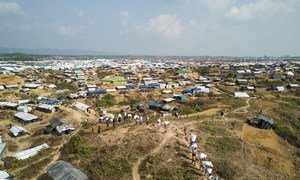 A view of the Kutupalong Extension refugee camp spanning over 3,000 acres in Cox’s Bazar, southern Bangladesh.