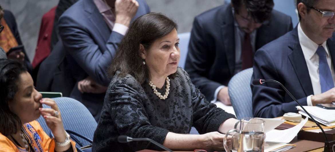 Maria Luiza Ribeiro Viotti, Chef de Cabinet to Secretary-General António Guterres, addresses the Security Council meeting on women, peace and security.