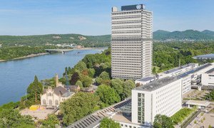 Vue aérienne du campus de l'ONU à Bonn, en Allemagne: