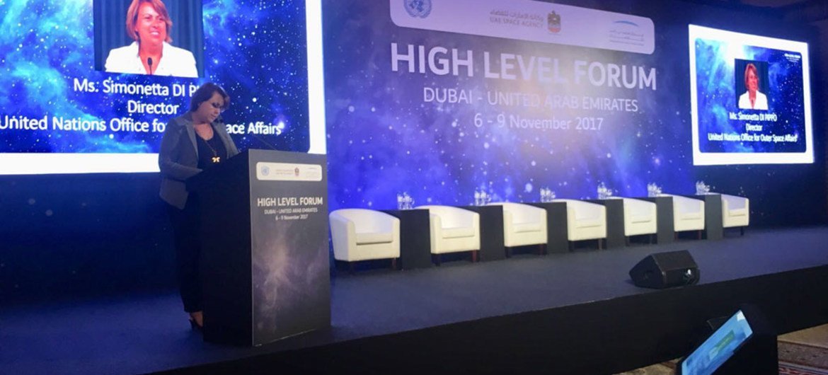 افتتاح منتدى دولي رفيع المستوى حول الفضاء في دبي. الصورة: UN News/Runa A