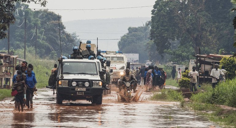 Patrulla conjunta en la zona PK5 en Bangui, República Centroafricana. Foto: