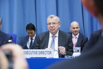 The Executive Director of the UN Office on Drugs and Crime (UNODC), Yury Fedotov, addresses the opening of the 7th Session of the Conference of the States Parties to the United Nations Convention against Corruption.