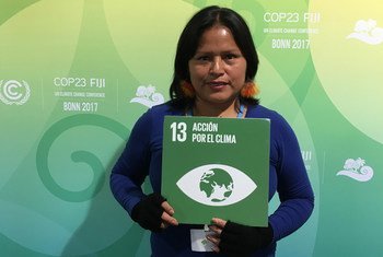 Rosalía Yampis, directora del programa de mujeres de la Asociación Interétnica de Desarrollo de la Selva Peruana (AIDESEP). Foto: ONU / Karin Orantes