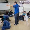 Atelier de sensibilisation à la lutte contre la traite dans une école de la région de Callao, au Pérou. Photo OIM Pérou