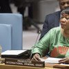 Fatou Bensouda, Procureure de la Cour pénale internationale (CPI), informe le Conseil de sécurité de la situation en Libye. Photo ONU / Eskinder Debebe