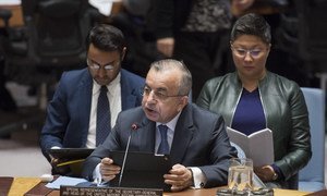Zahir Tanin, Représentant spécial du Secrétaire général et Chef de la Mission d'administration intérimaire des Nations Unies au Kosovo (MINUK), informe le Conseil de sécurité (archives).