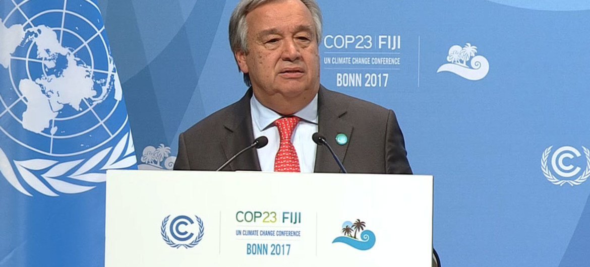 Secretary-General António Guterres addresses the UN Climate Conference (COP23) in Bonn, Germany.