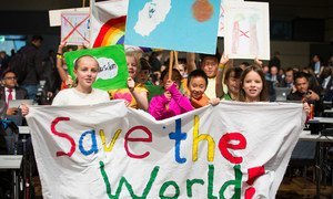 Niños en la conferencia del Clima de Bonn, Alemania. Foto: UNFCC