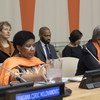 Phumzile Mlambo-Ngcuka, Directrice exécutive d'ONU Femmes et le Secrétaire général de l'ONU, Antonio Guterres, participent à la commémoration officielle de la Journée internationale pour l'élimination de la violence à l'égard des femmes 2017 au siège des 