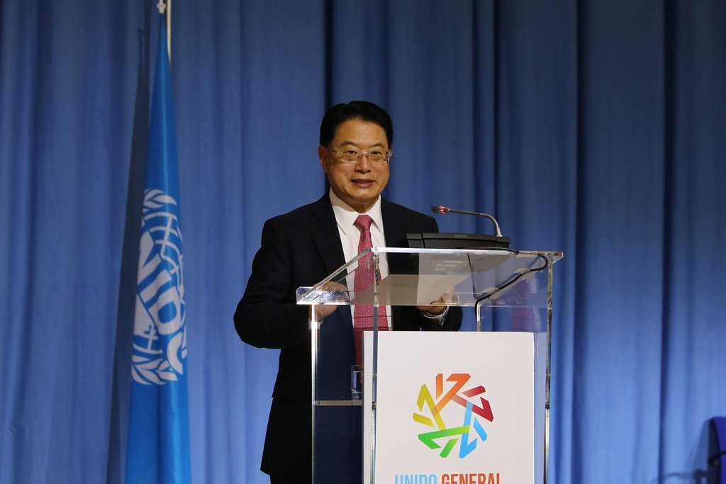 在联合国工发组织第十七届会议开幕式上，李勇再次被任命为联合国工业发展组织（工发组织）总干事。