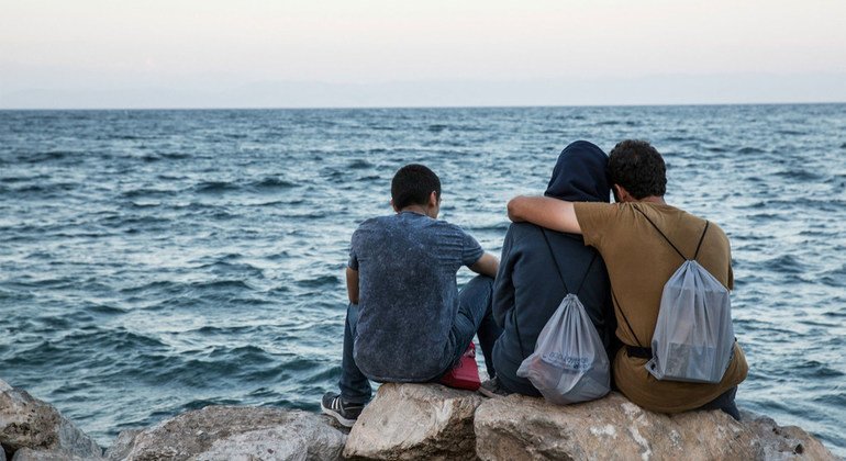 Migrantes en Lesbos. 