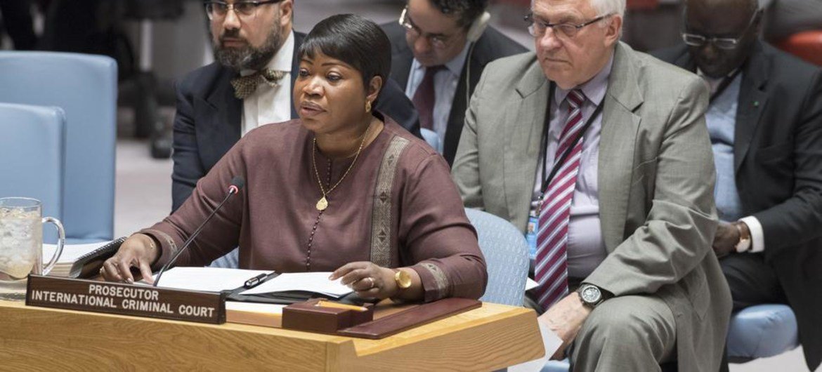 Fatou Bensouda, Chief Prosecutor for the International Criminal Court (ICC), during the Security Council on the situation in Sudan and South Sudan.