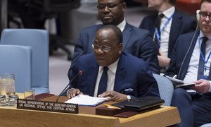 François Loucény Fall, Special Representative of the Secretary-General and Head of the UN Regional Office for Central Africa (UNOCA), briefs the Security Council on the situation in the Central African region.