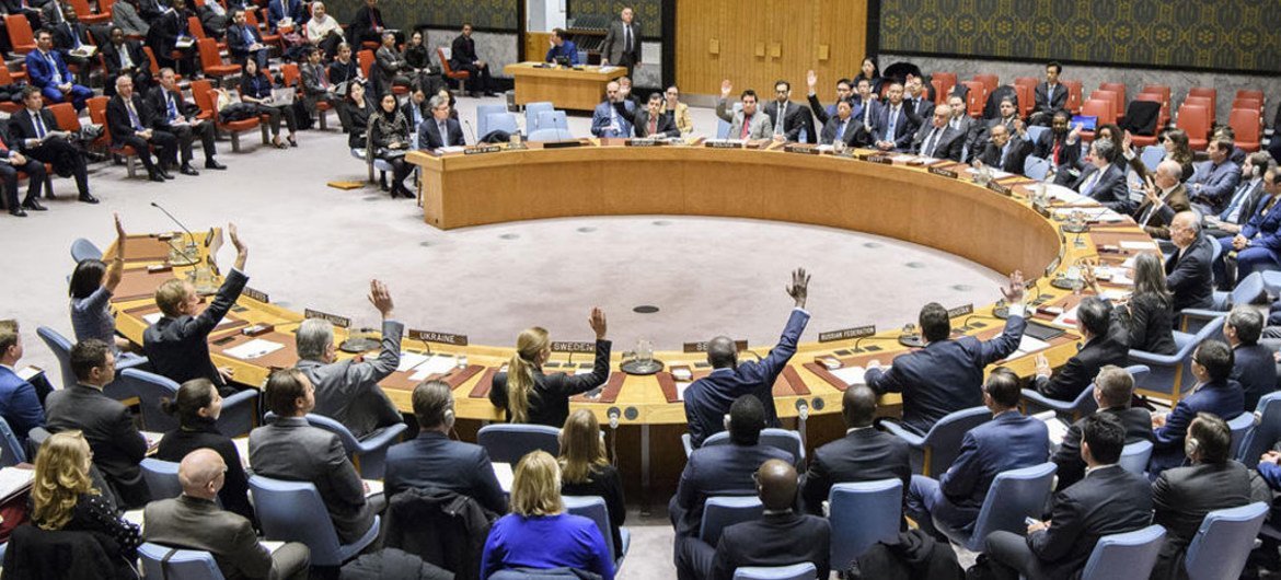 The Security Council unanimously adopts resolution 2397 (2017), condemning in the strongest terms the ballistic missile launch conducted by the Democratic People’s Republic of Korea (DPRK) on 28 November 2017 in violation and flagrant disregard of the Security Council's resolutions on non-proliferation.