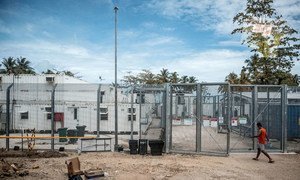 An asylum-seeker enters the ‘Regional Processing Centre’ on Manus Island, Papua New Guinea. (file)