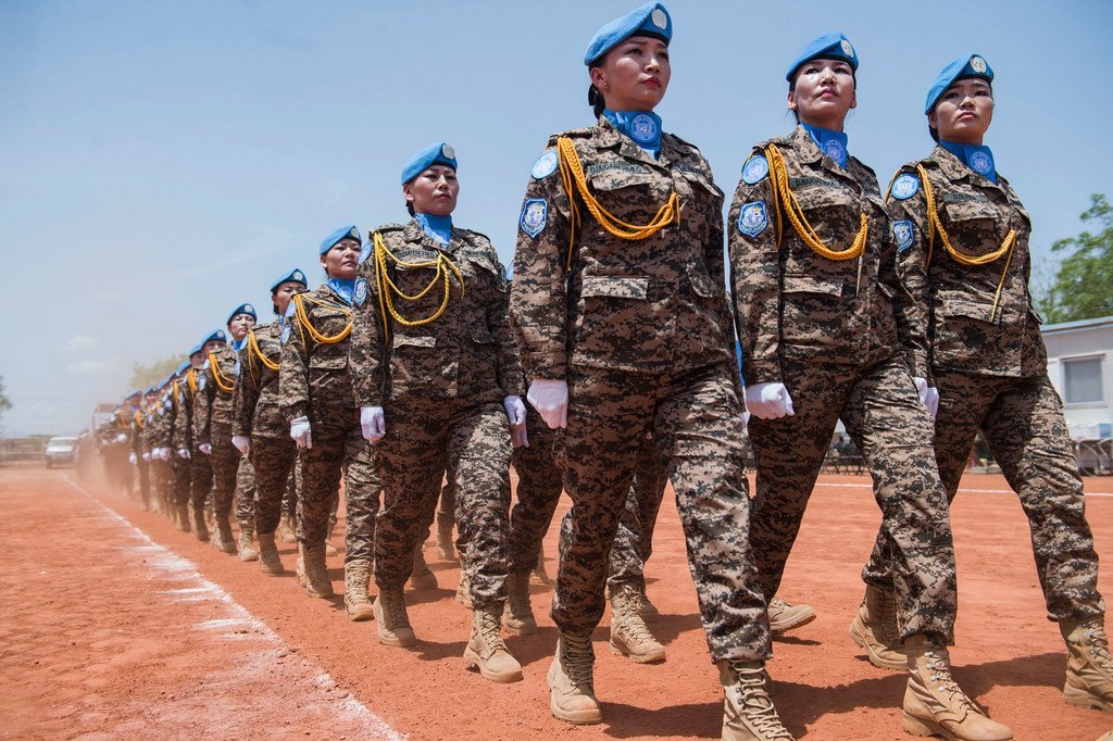 来自蒙古的女性维和人员正在联合国南苏丹特派团服役。