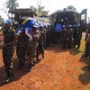 Ceremony in Beni, Democratic Republic of the Congo, paying tribute to the 14 UN peacekeepers who were killed in early December 2017 during an attack on the UN mission’s base in Semuliki. Photo MONUSCO/Alain Coulibaly.