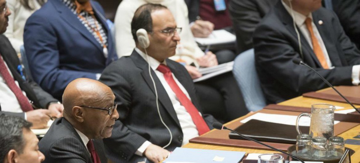 Tayé-Brook Zerihoun, Assistant Secretary-General for Political Affairs, briefing the Security Council on the situation in the Middle East on 5 January 2018.