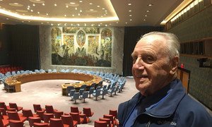Robert Kaminker at the Security Council chamber in UN Headquarters in New York.