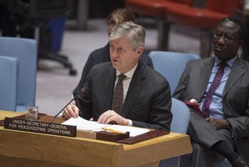 Jean-Pierre Lacroix, Under-Secretary-General for Peacekeeping Operations, briefs the Security Council on the reports of the Secretary-General on the African Union-UN Hybrid Operation in Darfur (UNAMID).