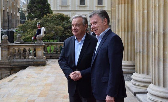 In Bogotá, UN Secretary-General Guterres expresses full support for peace process in Colombia