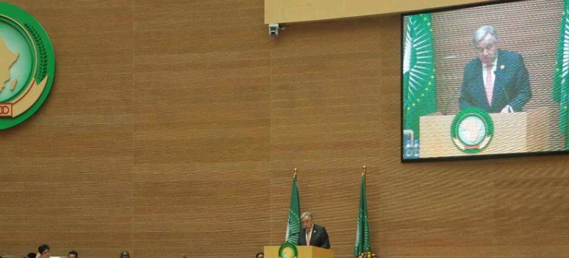 الأمين العام في اجتماع الاتحاد الأفريقي في أديس أبابا.