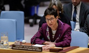 Ursula Mueller, Assistant Secretary-General for Humanitarian Affairs and Deputy Emergency Relief Coordinator in the Office for the Coordination of Humanitarian Affairs, addresses the Security Council.