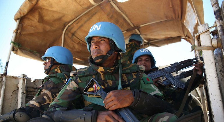 Peacekeepers on patrol in Bunia, Ituri Province, DRC. At least 132 Bangladeshi peacekeepers have made the ultimate sacrifice in the service of peace.