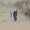 A woman walks through a village in Chad. (file)