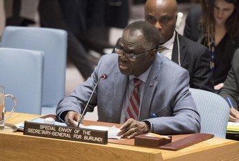 Michel Kafando, Special Envoy of the Secretary-General for Burundi, briefs the Security Council meeting on the situation in Burundi.